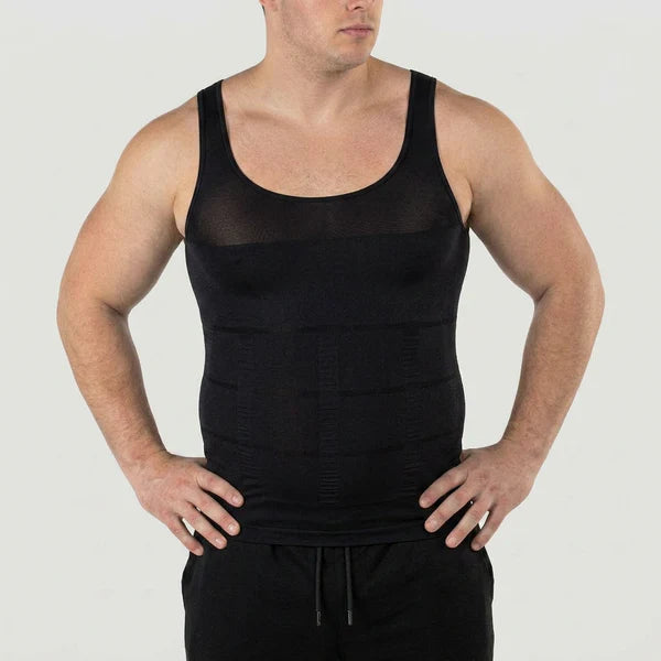 Débardeur gainant BYDREX version noire – compression abdominale homme